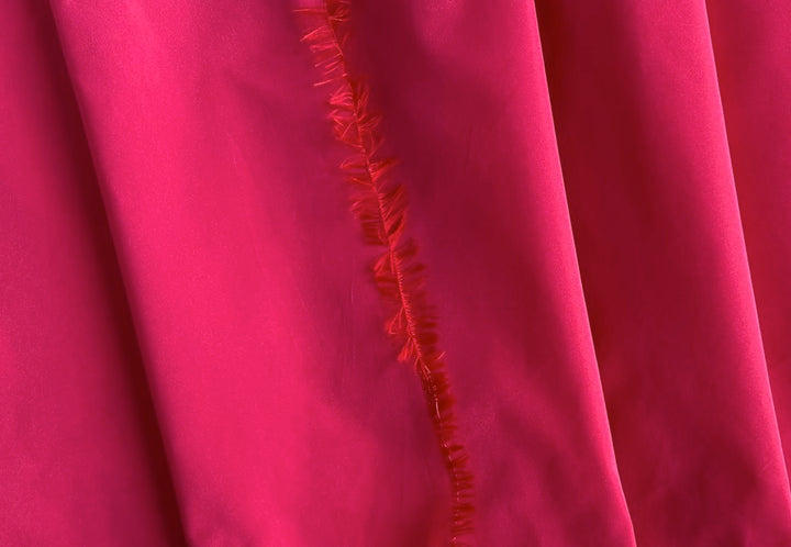 Exquisite Saturated Raspberry Polyester Taffeta (Made in Italy)