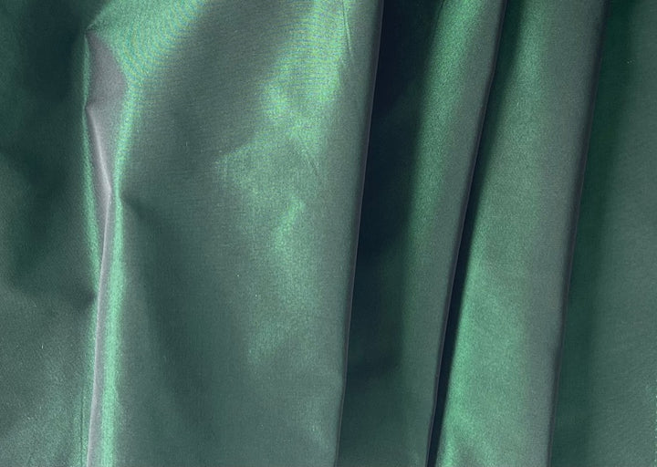 Scrumptious Iridescent Bottle Green Polyester Taffeta (Made in Italy)