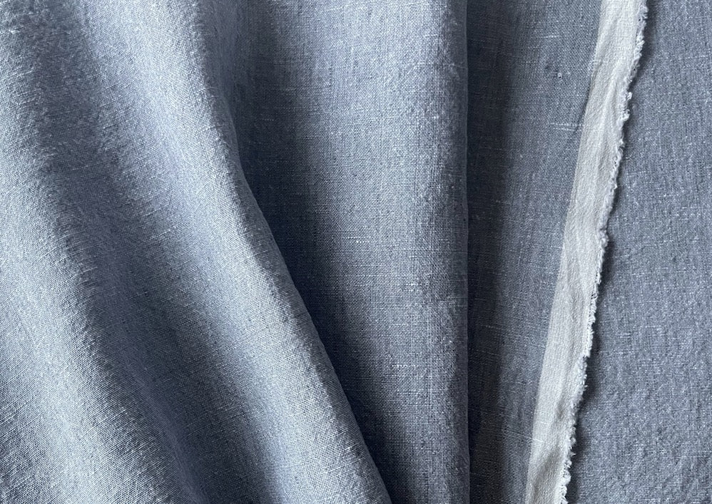Muted Pigeon Grey Washed Linen (Made in Italy)