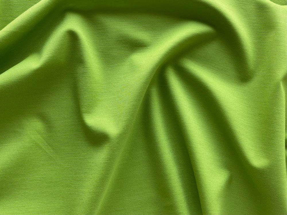 High-End Spring Bud Green Rayon Viscose Ponte Double-Knit (Made in Italy)