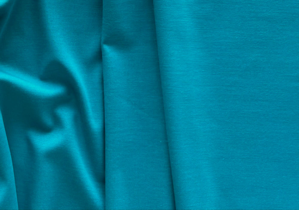 High-End Persian Turquoise Rayon Viscose Ponte Double-Knit (Made in Italy)