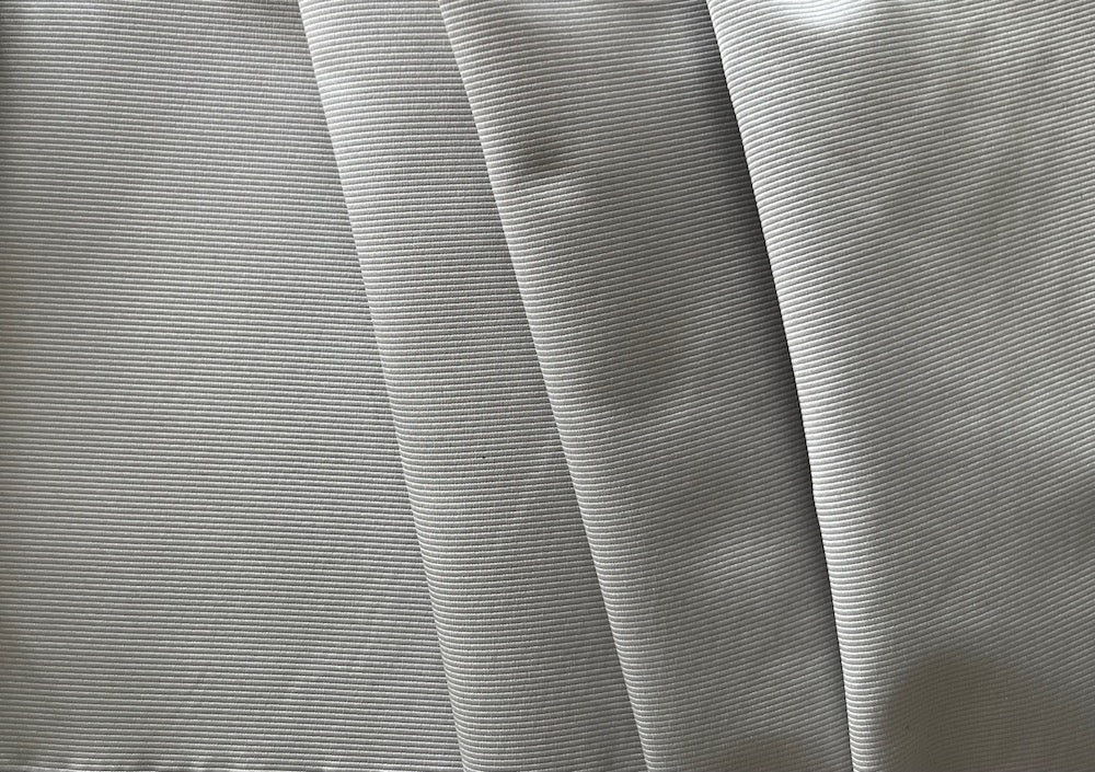 Elegant Pearled Glacier Grey Polyester Faille (Made in Italy)