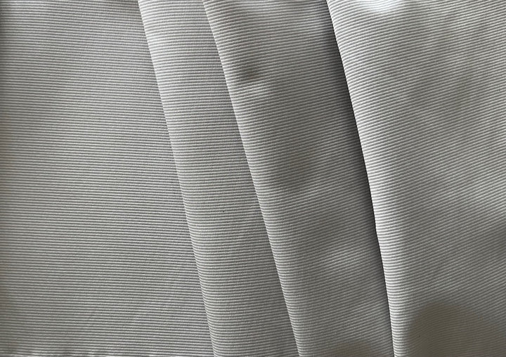 Elegant Pearled Glacier Grey Polyester Faille (Made in Italy)