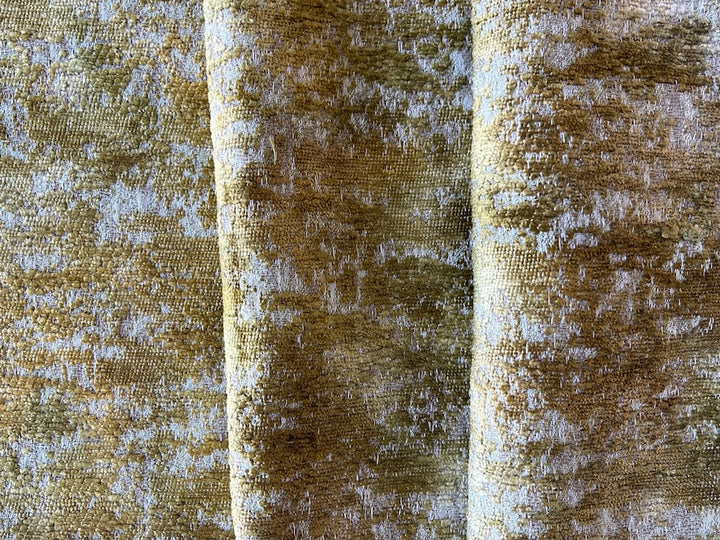 High-End Mottled Bronzed Moss on Chanterelle Beige Velvet (Made in Turkey)