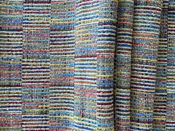 Upcycle Carnival Rail Fence Polyester Upholstery Fabric