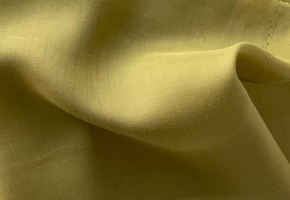 Alberta Ferretti Semi-Sheer Sophisticated Pea Green Handkerchief Linen Blend (Made in Italy)