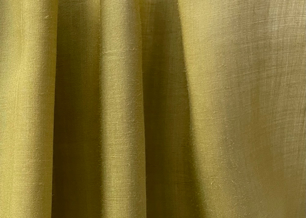 Alberta Ferretti Semi-Sheer Sophisticated Pea Green Handkerchief Linen Blend (Made in Italy)