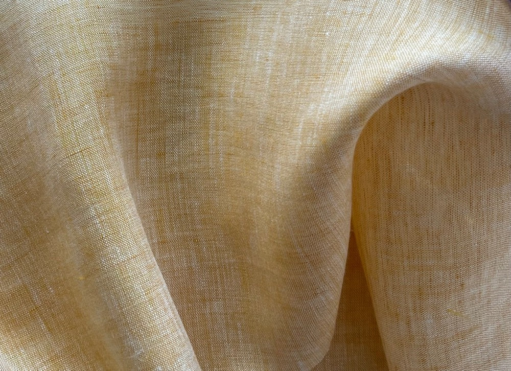 Luxury Couture Warm Butterscotch Creme Linen (Made in Italy)