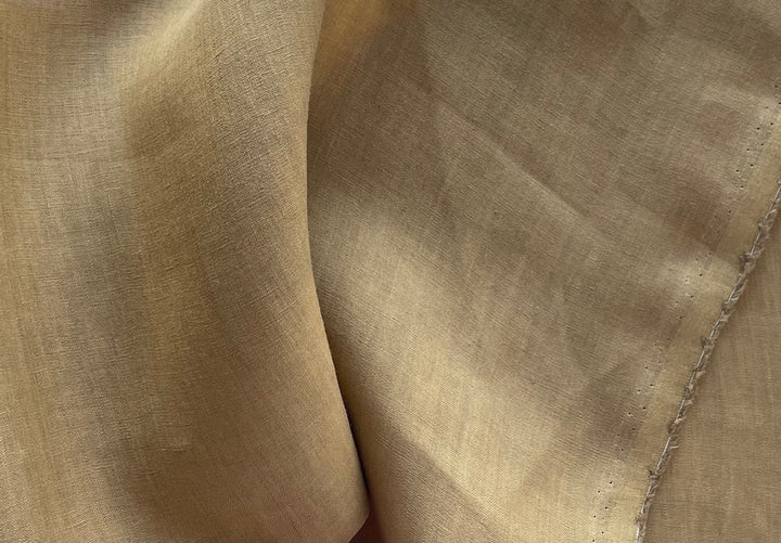 Alberta Ferretti Sophisticated Flaxen Bronze Linen  (Made in Italy)