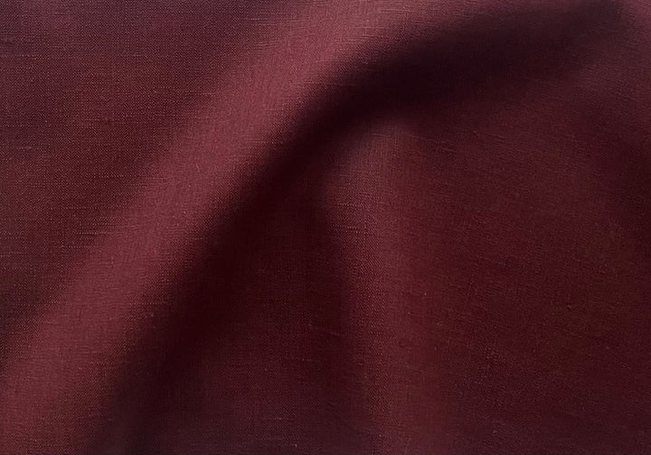 High-End Light to Mid-Weight Bright Oxblood Linen (Made in Italy)