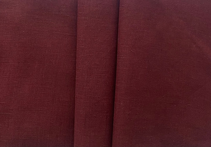 High-End Light to Mid-Weight Bright Oxblood Linen (Made in Italy)