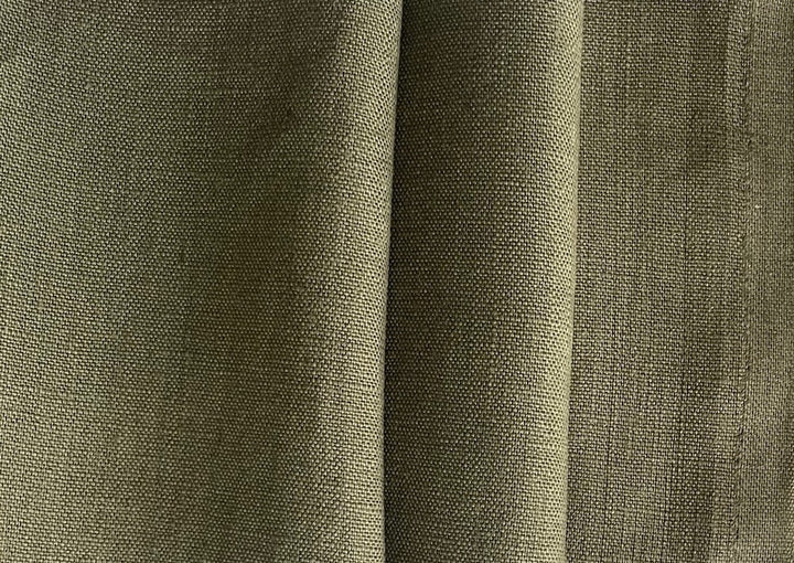 Designer Mid-Weight Inky Spinach Linen & Cotton Twill (Made in Italy)