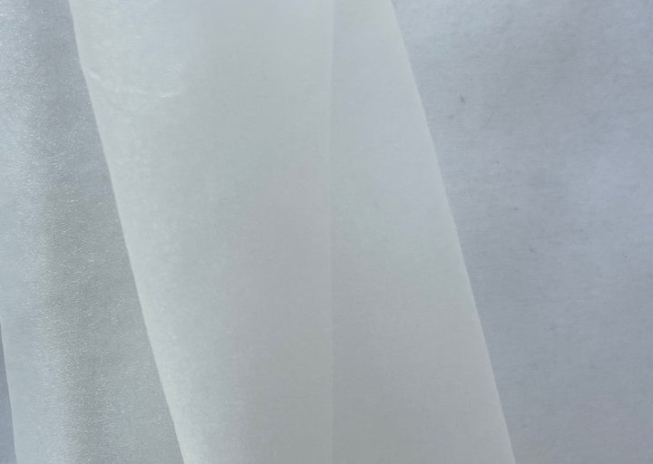 Sheer Pale Ivory Frost Polyester Organza (Made in Japan)