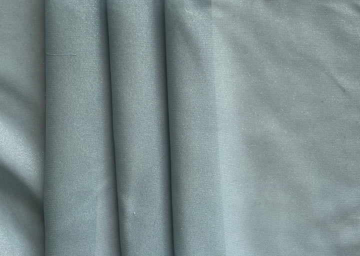 Semi-Sheer Metallic Stormy Aqua Polyester Chiffon