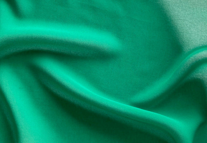Semi-Sheer Vivid Jungle Green Polyester Chiffon Georgette