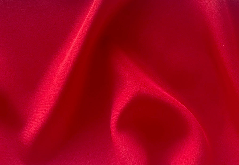 silk fabric, Lustrous Spicy Scarlet 30mm Silk Crepe (Made in Italy