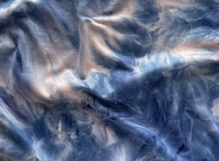 Supple Denim Blues & Ballet Blush Tie-Dye Polyester Knit