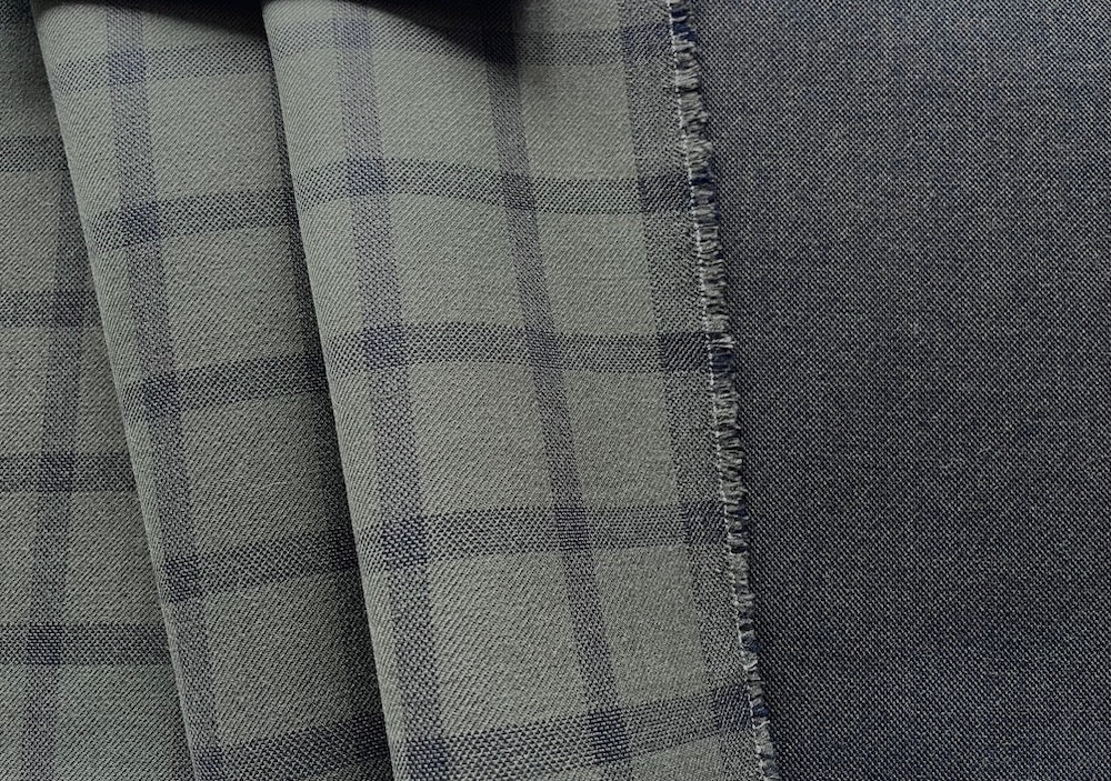 Reversible Olive & Soft Black Windowpane Check Wool Coating (Made in Italy)