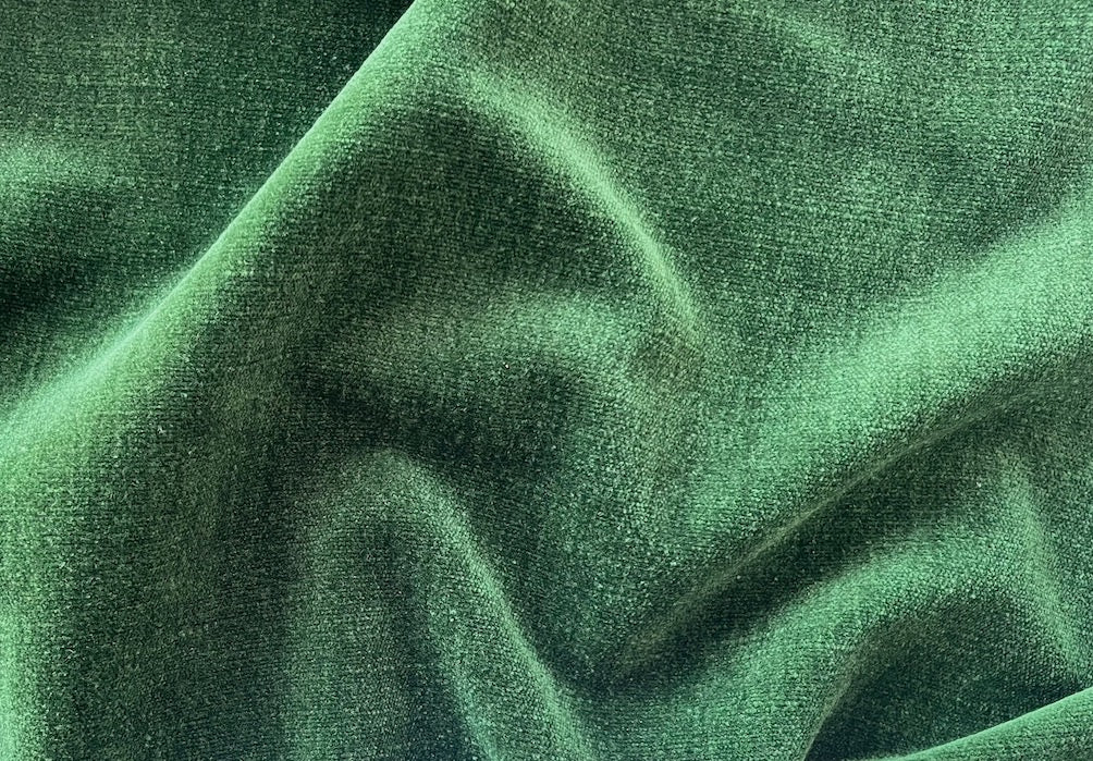 Cool Forest Pine Green Polyester Plush Chenille Velvet