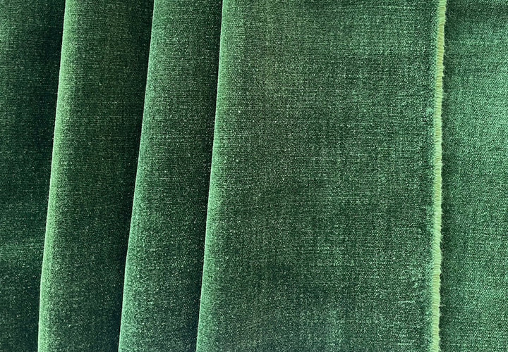 Cool Forest Pine Green Polyester Plush Chenille Velvet