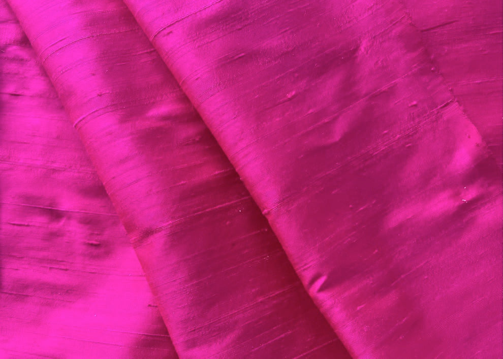 Saturated Clownfish Pink Silk Dupioni (Made in India)