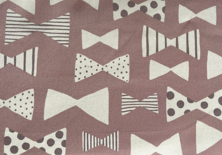 Dapper Bow Ties on Rosy Necco Wafer Brown Cotton canvas (Made in Japan)