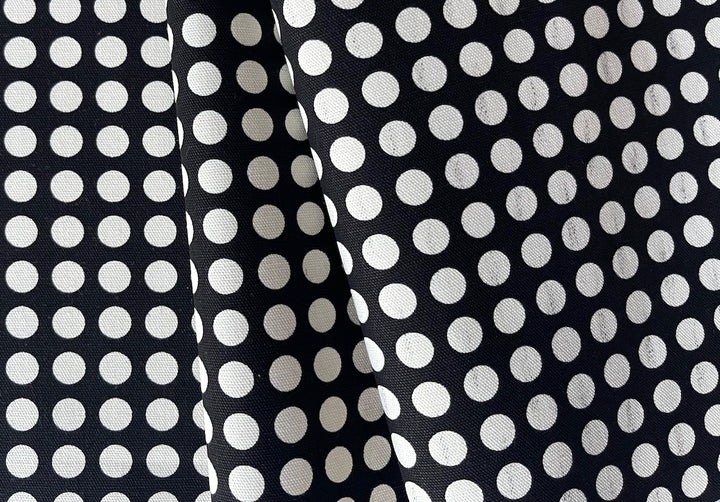 Jam-Packed Black Polka Dots Cotton Canvas (Made in Italy)
