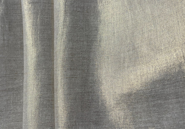 Light-Weight Gleaming Metallic Gold Washed Ecru Linen (Made in Poland)