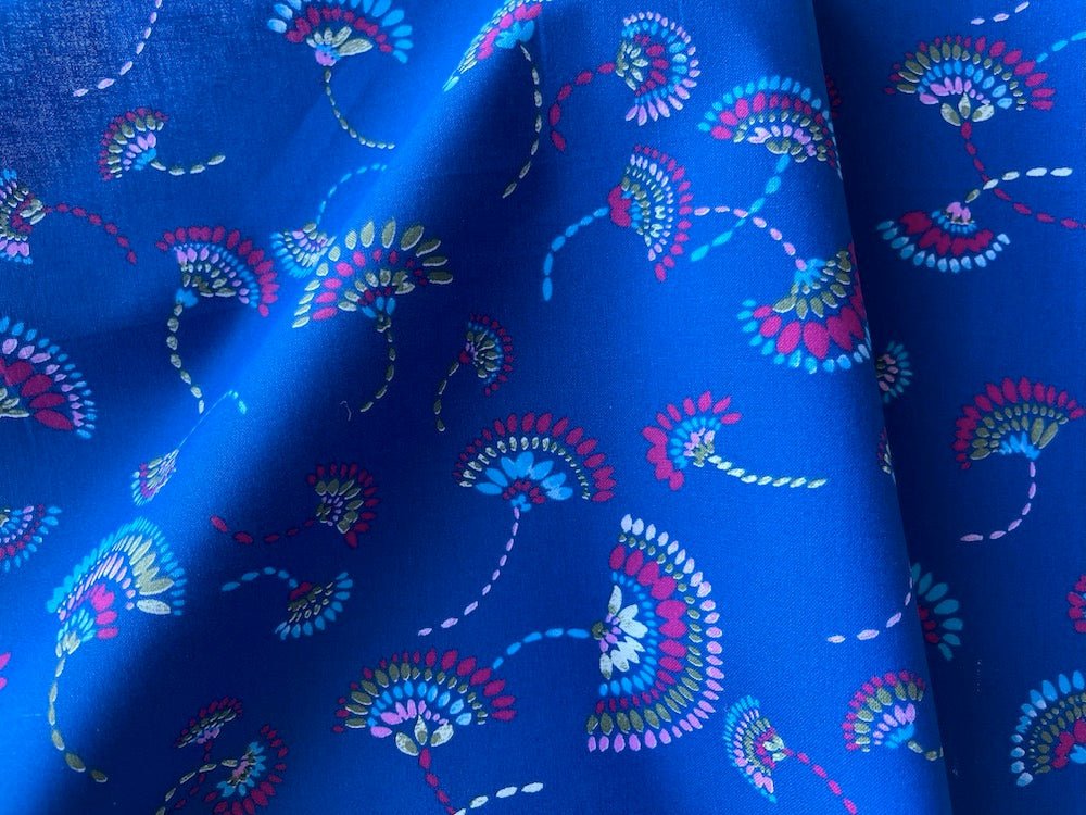 Art Deco-Inspired Fan Shaped Flowers Organic Cotton (Made in Italy)