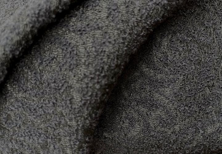 Midnight Black Wool & Alpaca Blend Boucle  (Made in Italy)