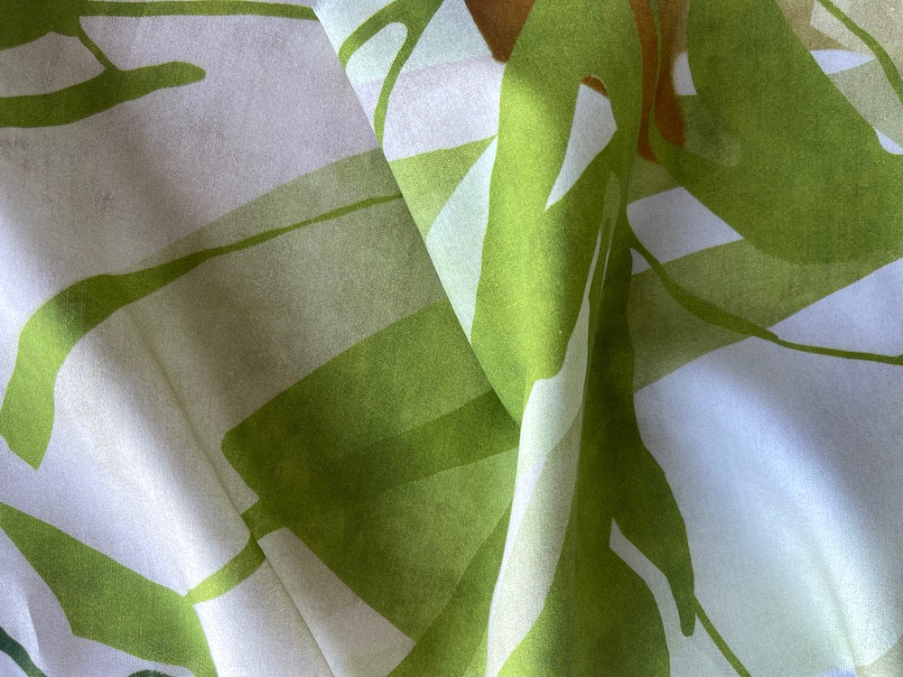 Tropical Glade Chlorophyll Celebration Organic Cotton Sateen (Made in Italy)