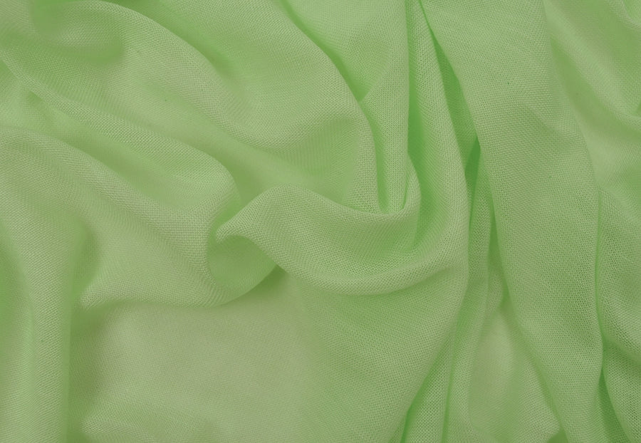 Vividly Green to White Flowing Chiffon Fabric for Dress - OneYard