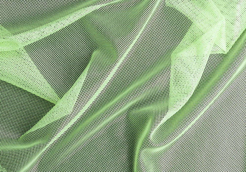 Couture Silvered Cucumber Stretch Polyester Blend Mesh (Made in Italy)