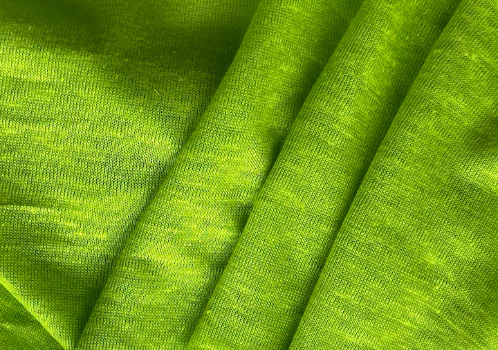 Semi-Sheer Popsicle Lime Green Linen Knit (Made in Italy)