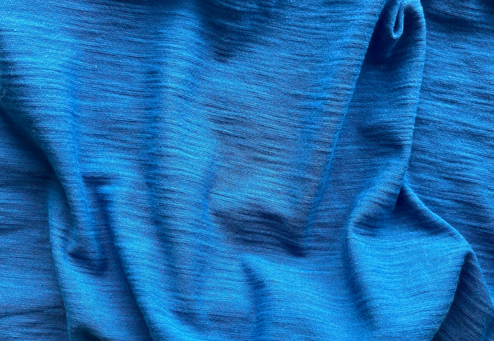 Semi-Sheer Lapis Blue Cotton Jersey Knit (Made in Japan)