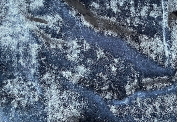 Cool Slate Blue Polyester Panné Velvet