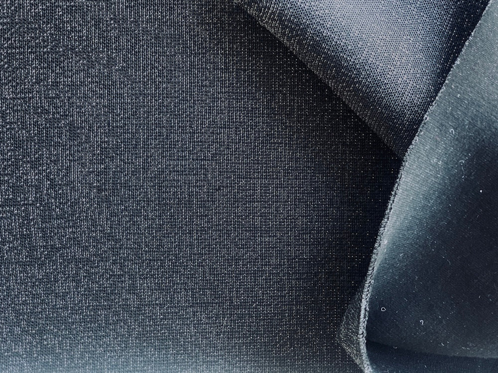 Fabricoイエティ Polyester Fabric, Marc Jacobs Silver Accented Charcoal Grey Scuba