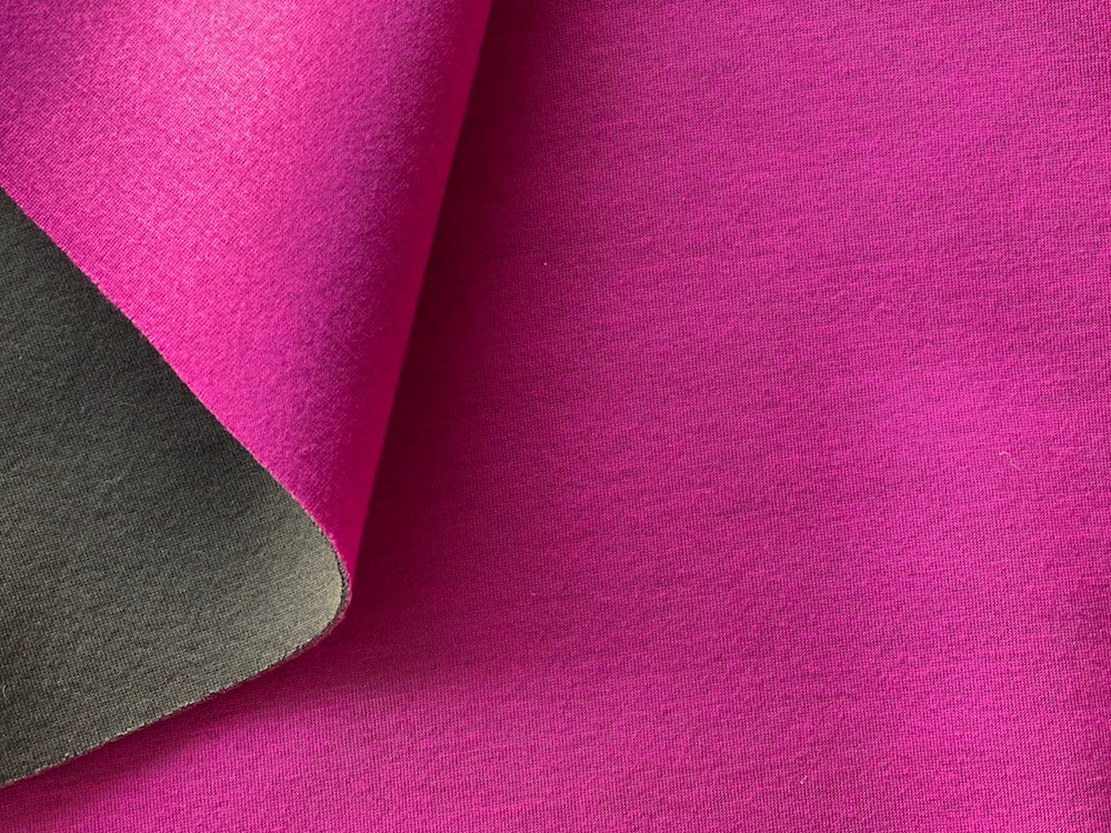 Polyester Fabric, Reversible Bright Magenta & Warm Chocolate Rayon Scuba  Knit – Britex Fabrics