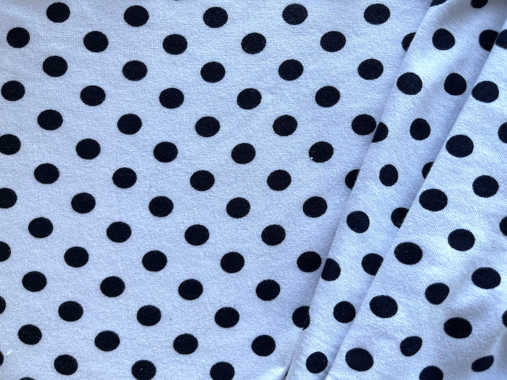 Peppy Black & White Polka Dotted Viscose Knit (Made in Italy)