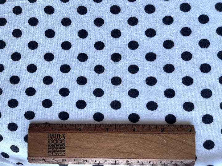 Peppy Black & White Polka Dotted Viscose Knit (Made in Italy)