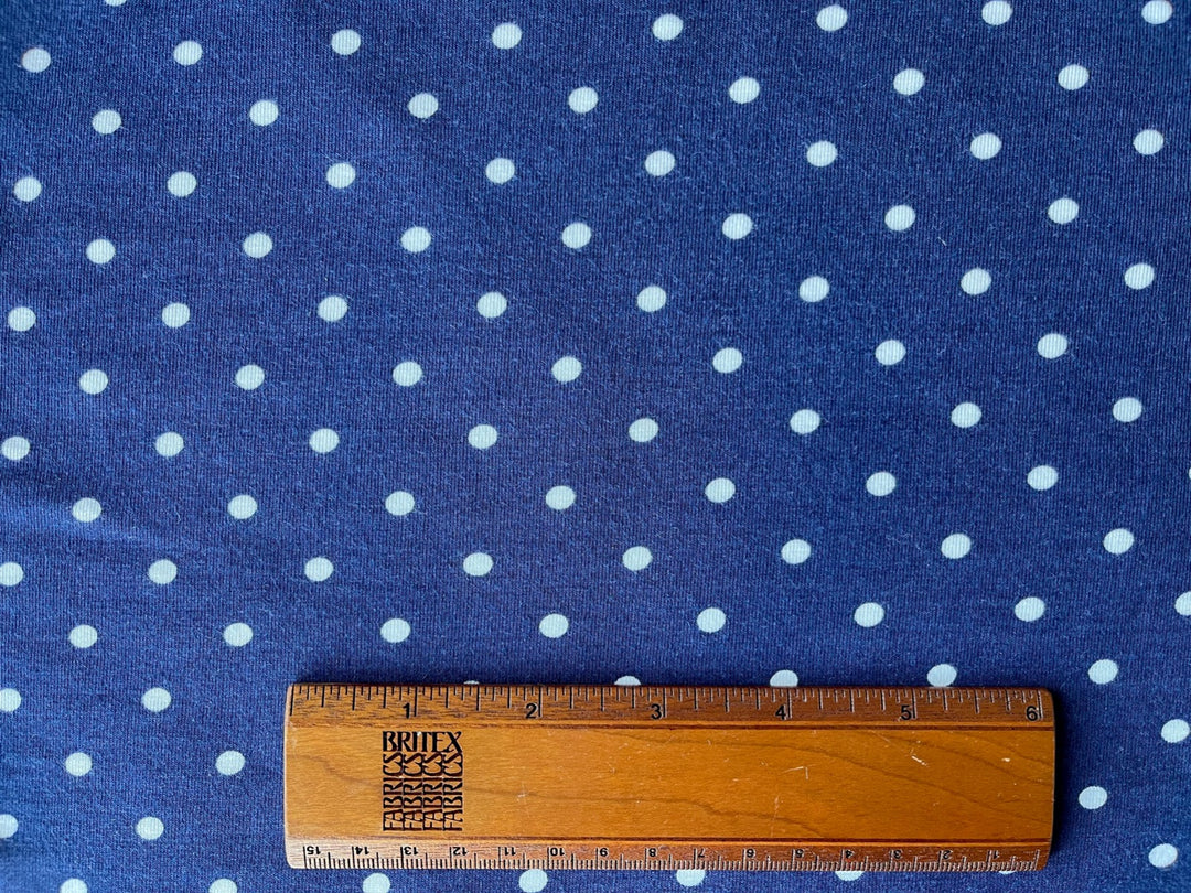 Classic Dotted Bright Navy Viscose Knit (Made in Italy)