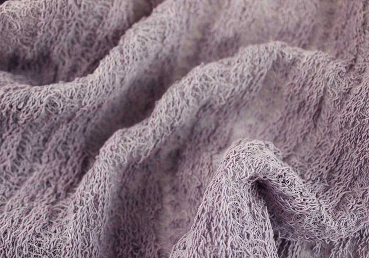 Exquisite Lavender Dust Cable Cotton Blend Lace Knit (Made in Japan)