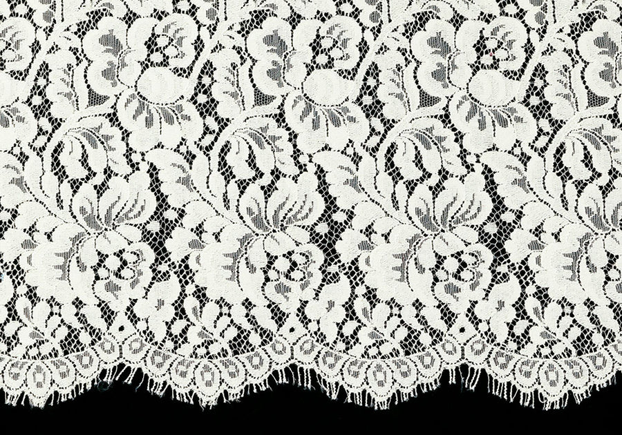 Floral Guipure Lace - Black  Black lace fabric, Lace drawing