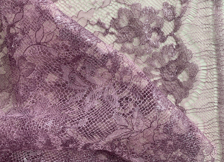Lace fabric, Double Scalloped Jet Black Floral Chantilly Lace Fabric (Made  in USA) – Britex Fabrics