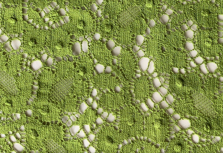 Cool Spring Green Cotton Guipure Lace Fabric (Made in Italy)