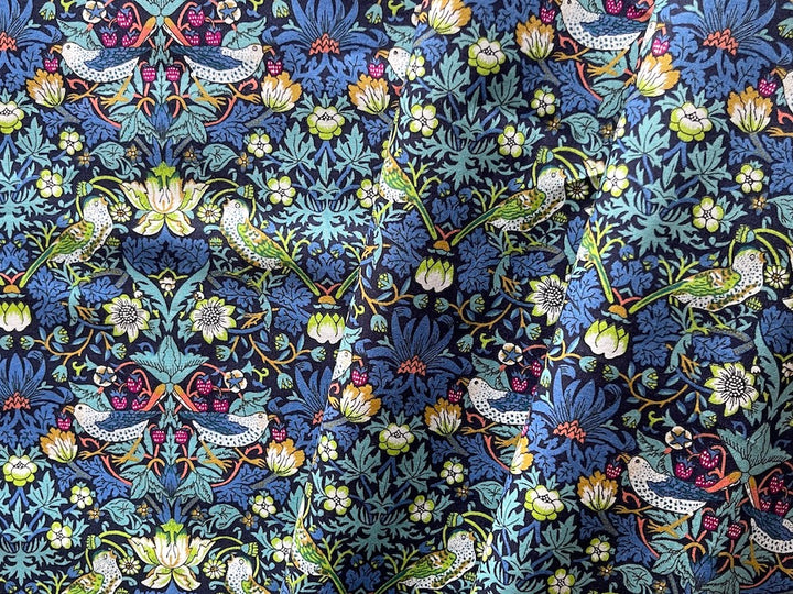 Strawberry Thief Turquoise & Lime Liberty of London Tana Cotton Lawn (Made in Italy)