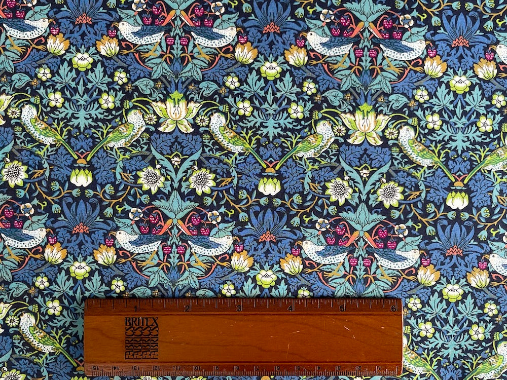 Strawberry Thief Turquoise & Lime Liberty of London Tana Cotton Lawn (Made in Italy)