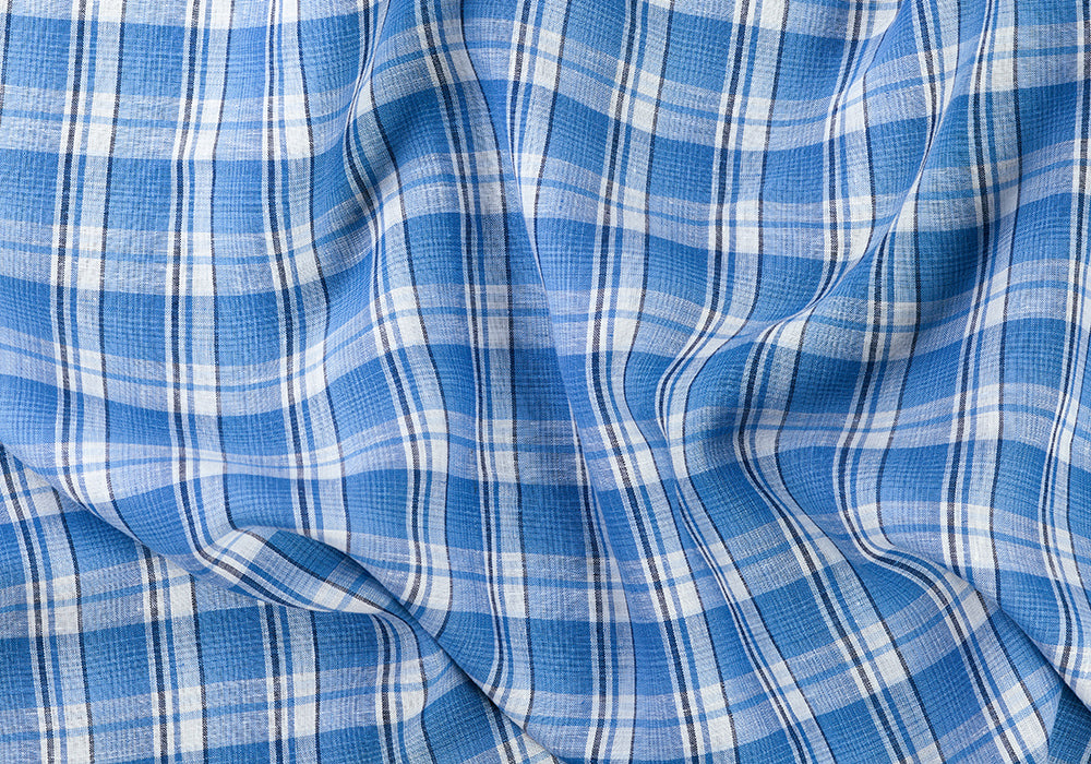 Blue Ridge Vacation Plaid Linen (Made in Italy)