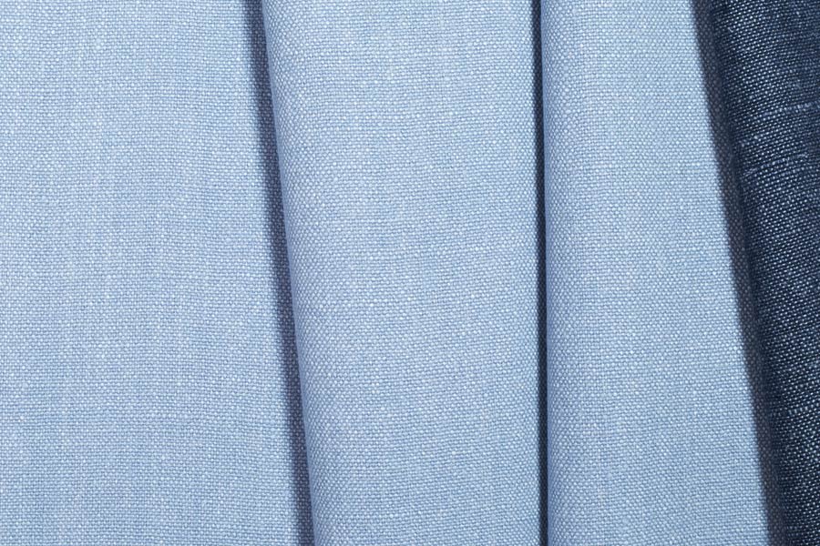 Denim Blue & Sky Wide Striped Linen (Made in Belgium)