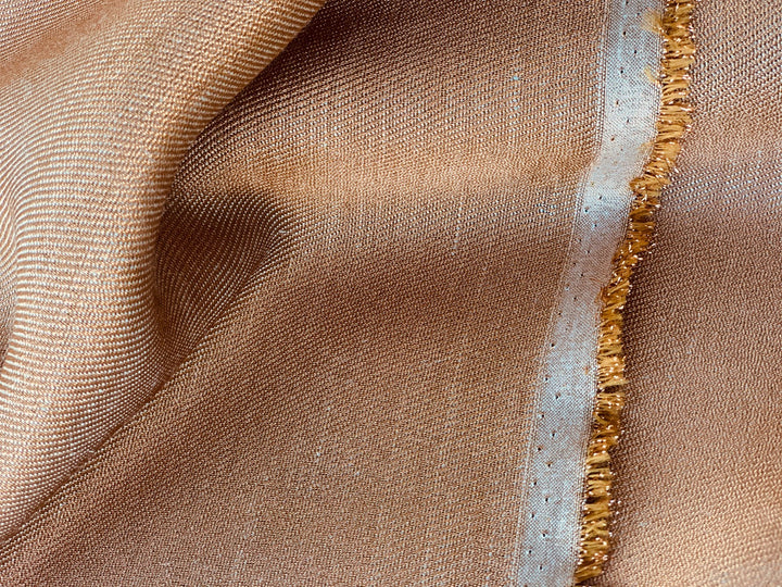 Gleaming Metallic Copper Linen Twill (Made in Belgium)